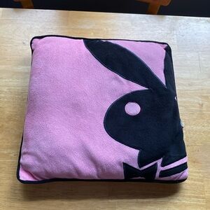 Vintage Playboy Bunny Plush Pillow Black/Pink